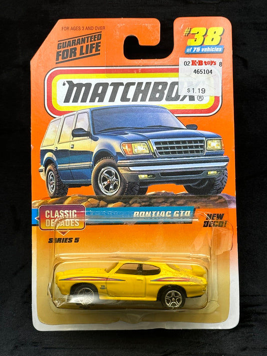 Matchbox Pontiac GTO cracked blister